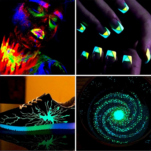 UV Neon Mica Pigment Powders • Multi-Use: Nails, Makeup, Body Art, Arts & Crafts - Picture 7 of 9